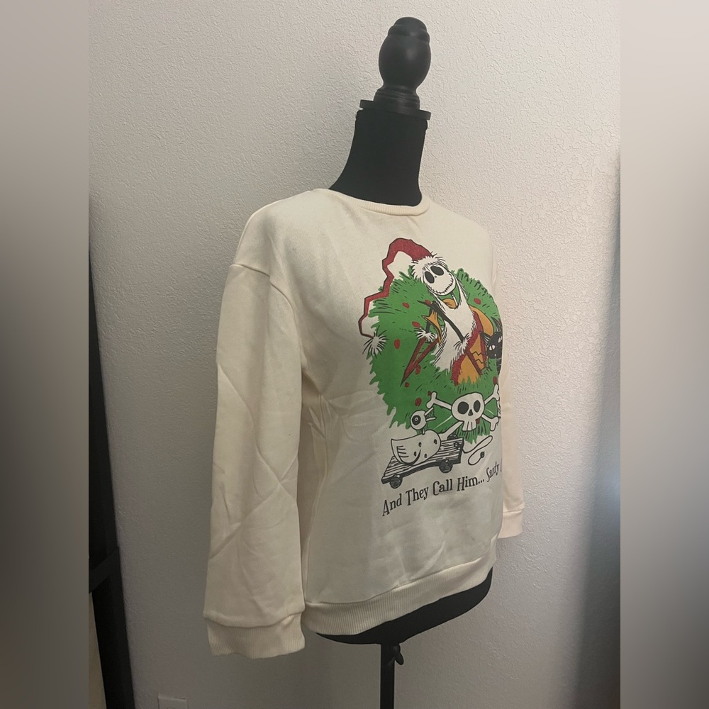 Disney Nightmare Before Christmas Large 6/7 Wreath Sweater Sandy Claws - Picture 2 of 6